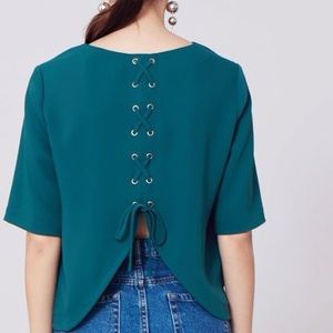 Amanda Uprichard Wakefield Lace-Up Back Top